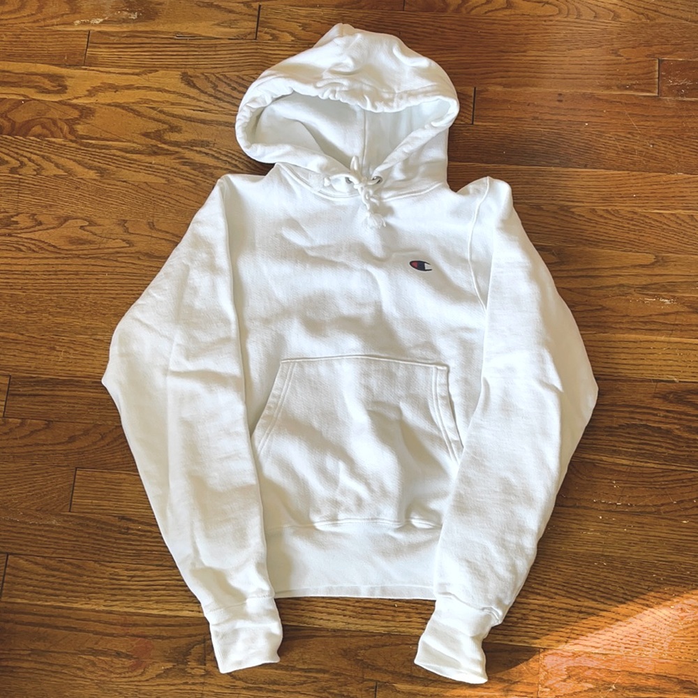 Like New White Champion Hoodie